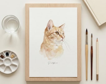 Spersonalizowany portret zwierzaka ze zdjęcia, spersonalizowany portret zwierzaka wykonany akwarelą