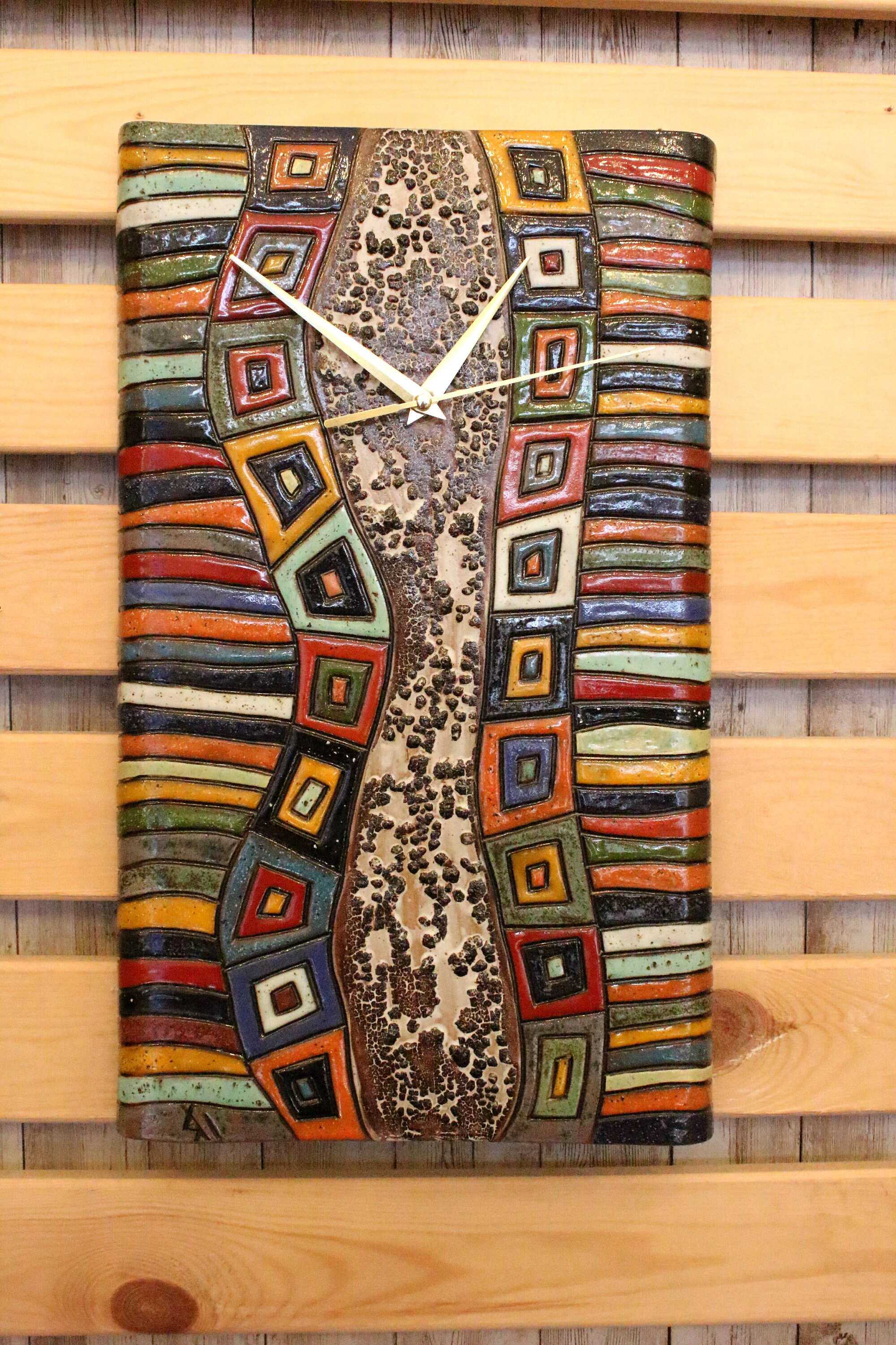 Ceramic wall clock Unique Ceramic Handmade pottery Etsy