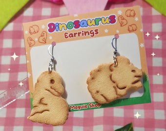 Pendientes Galleta Dinosaurus Cookie Dinosaur Earring Acero Inoxidable Stainlees Steel