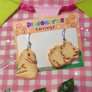 Pendientes Galleta Dinosaurus Cookie Dinosaur Earring Acero Inoxidable Stainlees Steel imagen 1