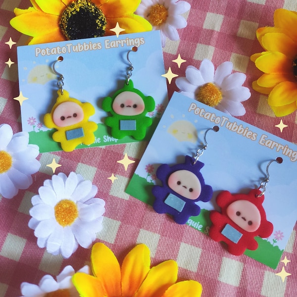 Earrings PotatoTubbie Earrings Potato Po Tinky winky Lala Dipsy Stainless Stainless Steel Earring