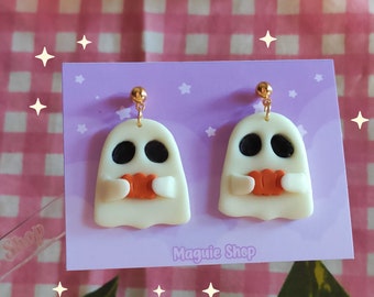 Earrings Pumpkin Ghost Glow in the dark stainless steel Pendientes acero inoxidable