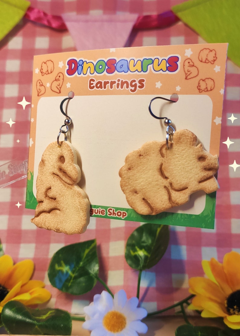 Boucles d'oreilles Cookie Dinosaurus Boucle d'oreille Cookie Dinosaure Acier inoxydable Acier inoxydable image 2