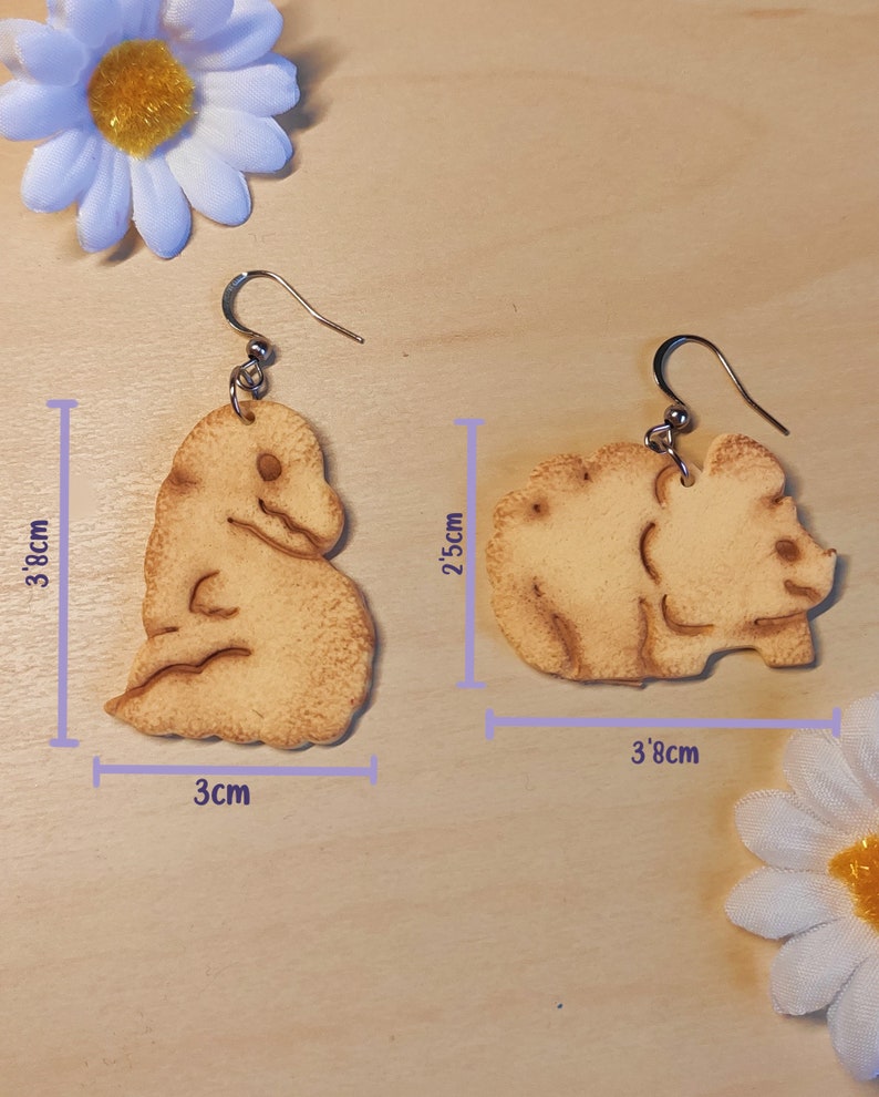 Pendientes Galleta Dinosaurus Cookie Dinosaur Earring Acero Inoxidable Stainlees Steel imagen 4