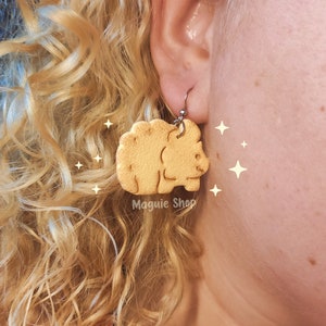 Boucles d'oreilles Cookie Dinosaurus Boucle d'oreille Cookie Dinosaure Acier inoxydable Acier inoxydable image 5