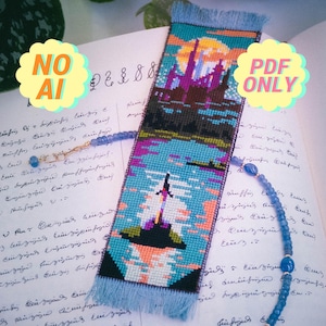 Fantasiekasteel bladwijzer kruissteekpatroon: Witchy Medieval DIY (pdf)