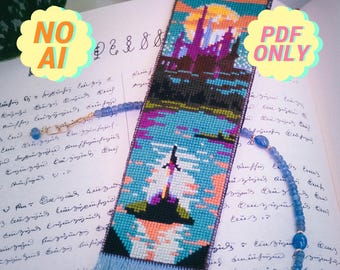 Fantasy Castle Bookmark Cross Stitch Pattern: Witchy Medieval DIY (PDF)