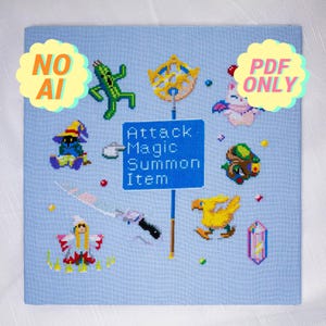 Final Fantasy Cross Stitch Pattern: Retro Game Fanart (PDF Pattern)