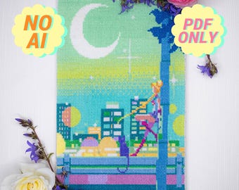 Magical Girl Cross Stitch Pattern: Anime Fanart (PDF Pattern)