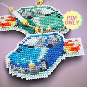 Twingo cross stitch pattern - cute vintage french car pdf download pattern keeper modern cross stitch cute embroidery easy diy keychain