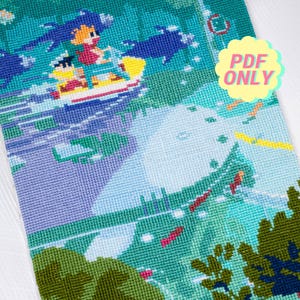 cute cross stitch kawaii anime movie cross stitch pattern keeper pdf  Anime fanart cute underwater sea cross stitch modern embroidery
