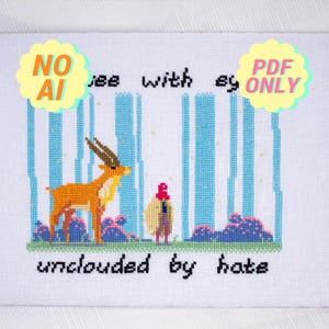 Anime Fanart Cross Stitch Pattern: Traveler and Serow (PDF)
