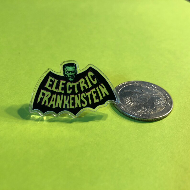 ELECTRIC FRANKENSTEIN Bat Logo Acrylic Pin