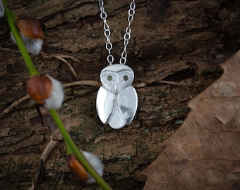 Gift Boxed Handmade Little Owl Silver Plate Earrings Pair