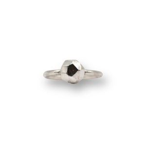Hand made Sterling Silver Faceted Pebble Ring