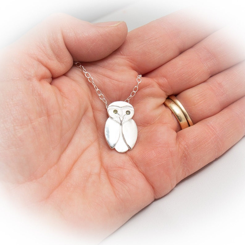 Handmade Silver Owl Pendant Etsy