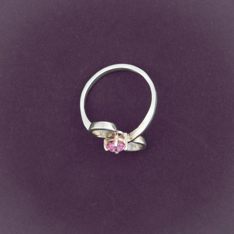 Handmade Sterling Silver Scroll Crossover Solitaire Ring