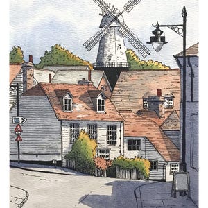 Cranbrook in Kent Original line and wash painting