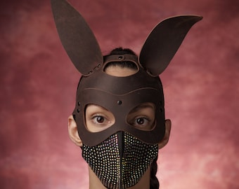 Leren konijnenmasker: BDSM-kostuum, Halloweenfeest