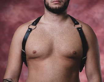 Y Back chest men harness, Y back chest harness, shoulder straps harness, brutal chest harness, leather Chest Harness, Genuine Leather
