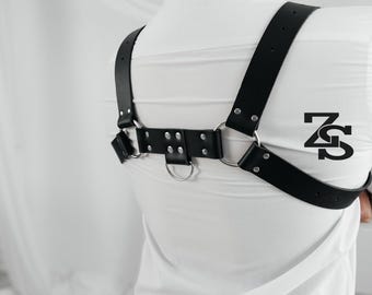 ZZRBVFH En's Harness Jockstrap Shoulder Strap PU Leather Adjustable