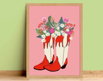 Pink and Red Print - Etsy UK