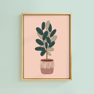 Boho Botanical Woven Fringe Plant Print | Unframed A6 A5 A4 A3 A2 A1 Art | Gallery Wall Decor Illustration House Cane Macrame Wicker Rattan