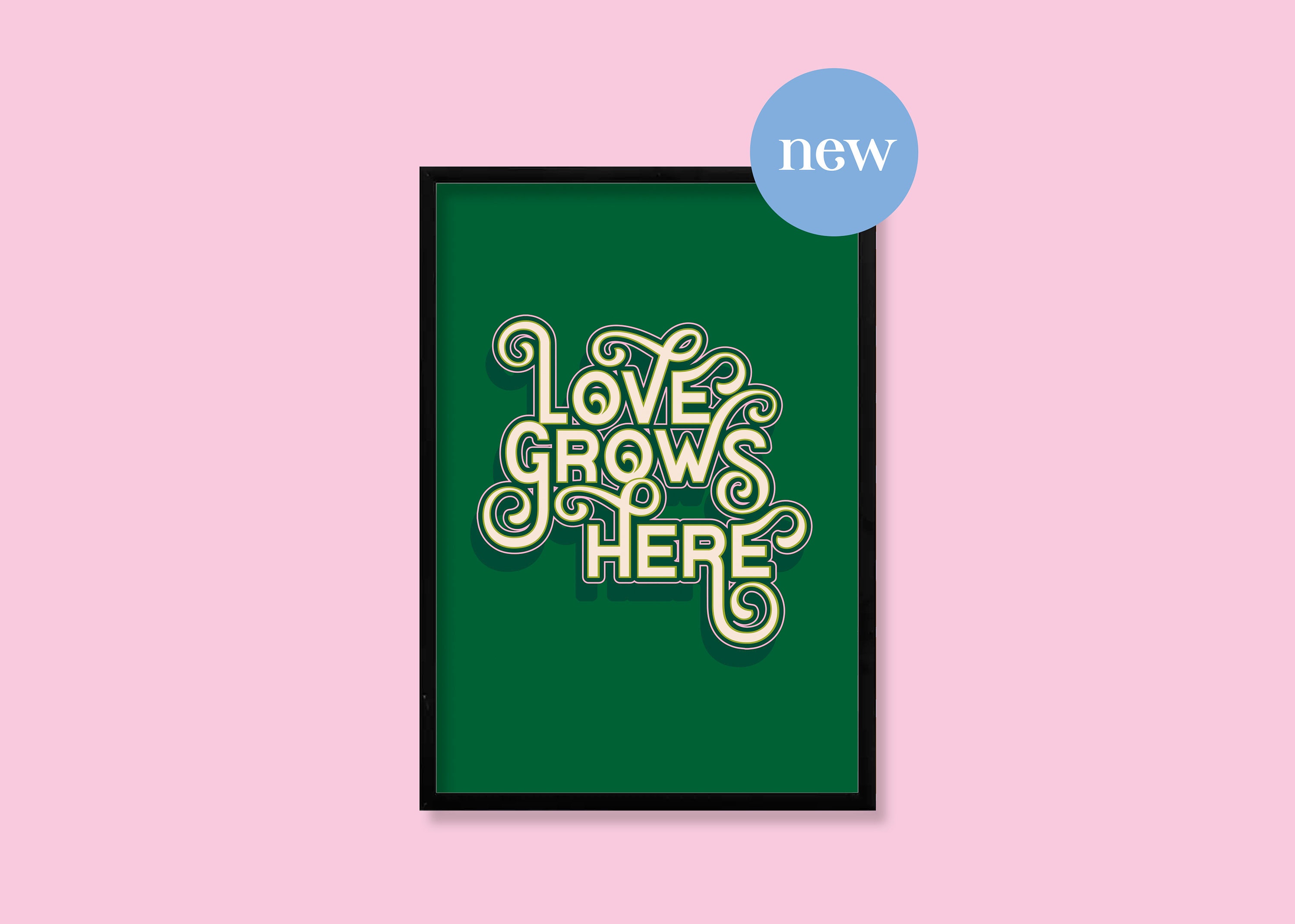 Love Grows Here Quote Text Art Print Unframed A6 A5 A4 A3 | Etsy
