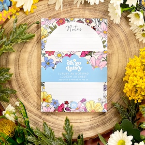 Notatnik luksusowy Wildflower | A6 50 stron 120 g/m2 z recyklingu | Cottagecore Decor Artykuły papiernicze do biura Biurko Notatki szkolne Prezent na Dzień Matki