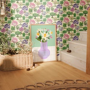 Whimsical Wallpaper | Paste To Wall | Watercolour Forest Nursery Cottagecore Tree Mural, 10 m Roll image 9
