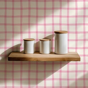 Gingham Wallpaper Roll 10m Candy Pink Checked | Paste to wall | Pastel Colours Country Cottage Farmhouse Vintage Kitchen Transform Your Home