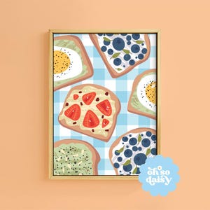 Avocado Toast Art Print: Retro Kitchen Food Gallery Wall Art
