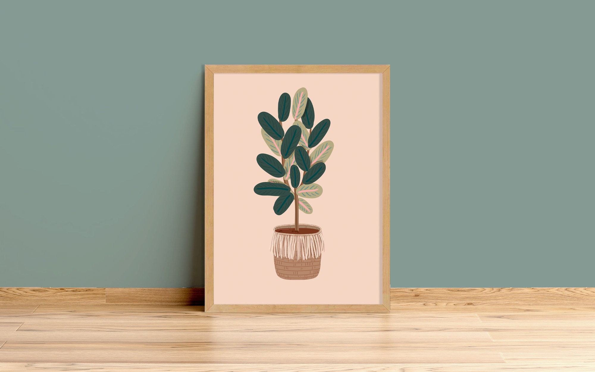 Boho Botanical Woven Fringe Plant Print | A6 A5 A4 A3 A2 A1 Art Non Encadré Galerie Mur Décor Illust