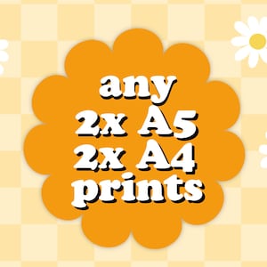 Tout lot d'impressions 2XA5 + 2XA4 | Cadre artistique A5 A4 sans cadre | Cartes postales murales de la galerie Special Multibuy Mix & Match Decor