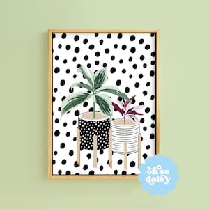 Dalmatian Pot Art Print Botanical Plants | Unframed A6 A5 A4 A3 A2 A1 | Poster Wall Illustration Graphic Gallery Spots Leaves