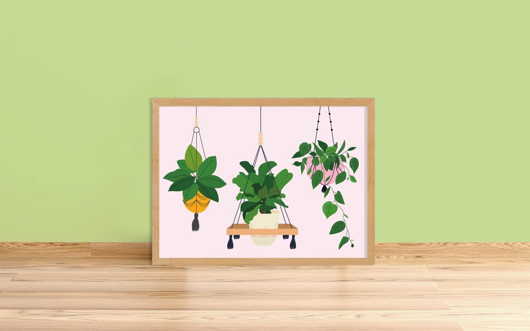 Botanical Hanging Plants Art Print Unframed A6 A5 A4 A3 A2 - Etsy
