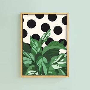 60's Polka dot Botanical Pop Art Print | Unframed A6 A5 A4 A3 A2 A1 | Botanical Glamour Vintage Decor Girl Cool Bold
