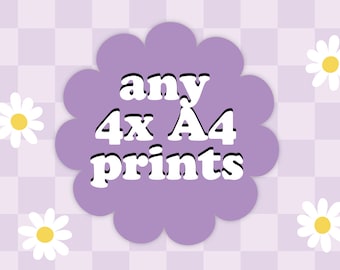 Any 4 A4 Prints Bundle Offer Pack | Unframed A4 Art | Gallery Wall Gift Home Special Multibuy Mix & Match Decor