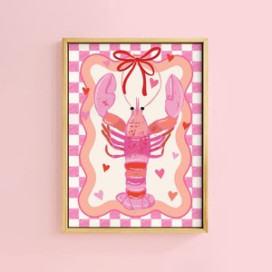 A Whole Hummer Liebe Galentines Kitsch Schachbrett Kunstdruck | Ungerahmt A6 A5 A4 A3 A2 A1 Kunst | Vintage Retro Dekor Valentines