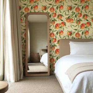 Amalfi Garten Zitrus Orange Früchte Vintage Creme Wallpaper von Oh So Daisy | Wandkleister 10 Meter Rolle | Landhaus Floral Boho Mediterran