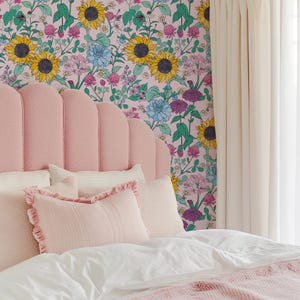 Floral Wallpaper Roll: 'Enchanted Garden' Cottagecore Style image 1