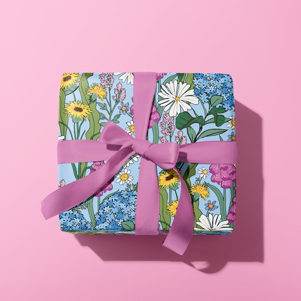 Cottage Garden Wildflower Floral Flower Gift Wrap Sheet | A2 42 x 59.4 cm | Wrapping Paper Meadow Colourful | Birthday Wedding Mothers Day