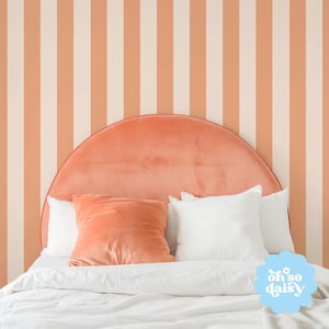 Peach Stripe Wallpaper Roll: Vintage Cream Cottagecore Wall Decor