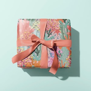 Coral Reef Gift Wrap Sheet: Recycled Silk Paper, Nautical Design
