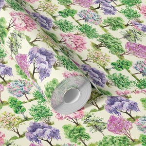 Whimsical Wallpaper | Paste To Wall | Watercolour Forest Nursery Cottagecore Tree Mural, 10 m Roll image 5