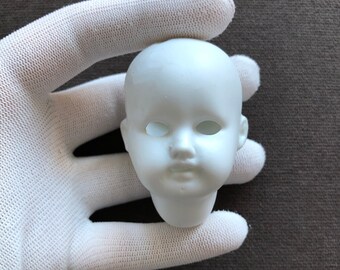 Antique German Porcelain Doll Head for Altered Art Collage Doll Making