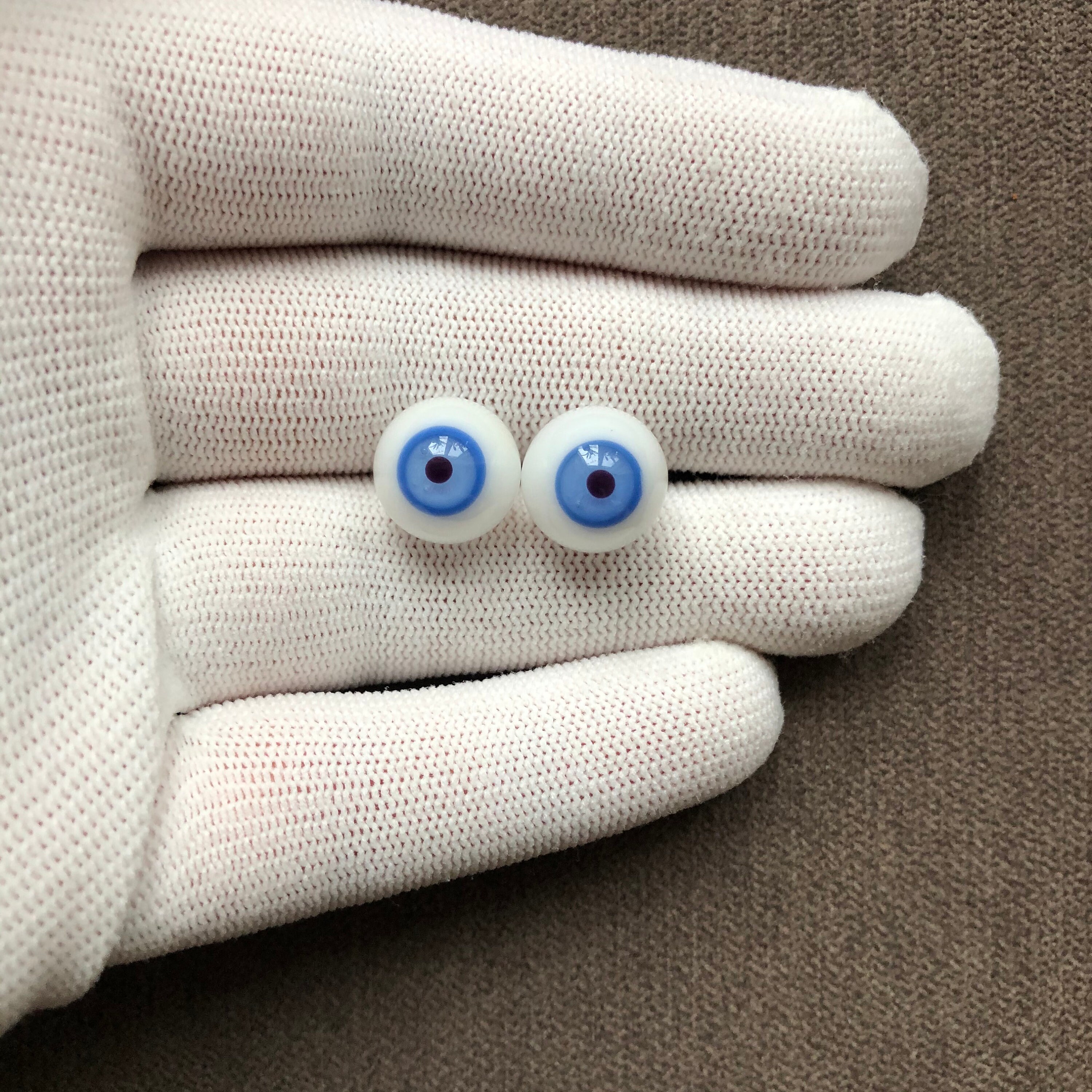 1 Pair Antique Glass 13 mm Blue Doll Eyes 1910s Lauscha Etsy