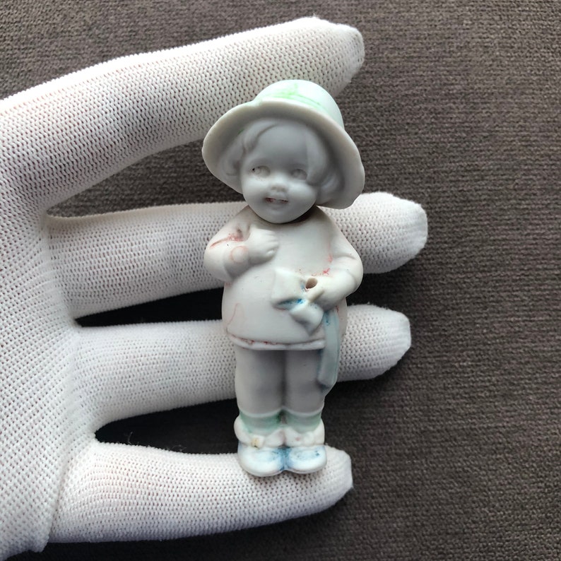 1 x Antique german porcelain nodder doll Hertwig 3 inch 7.5 Etsy