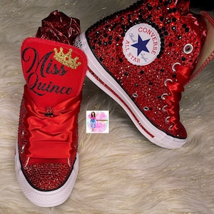 Bling High Top Converse, Personalized, Custom Bling Converse Sweet 16, Quinceañera