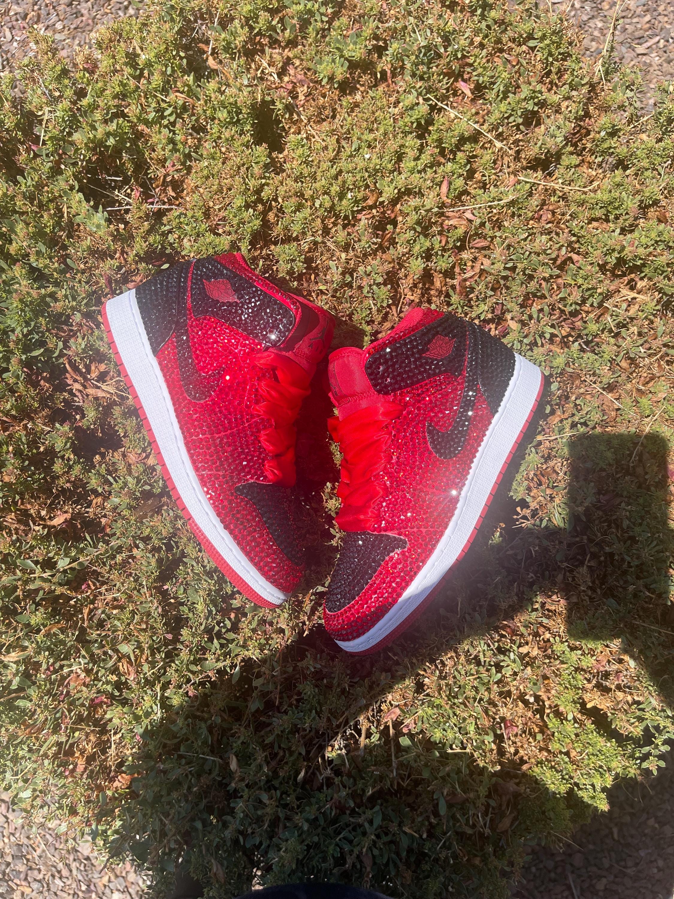 glitter red jordans